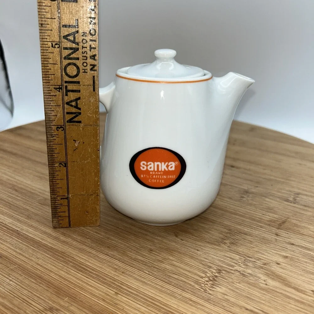 Vtg Sanka Small Coffee Pot Tea Pot Decaffeinated Advertising Made in Japan NIB‎